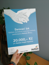 Symbolický šek pro Domácí hospic Vysočina